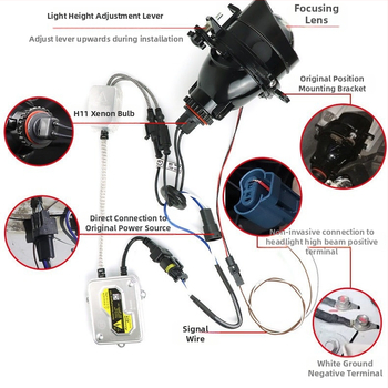 Predné hmlové svetlo HID s dvojitým objektívom, 55W, 12V, 6000LM, 6000K, kompatibilné s Toyota modelmi ako Corolla, Prado, RAV4, Highlander