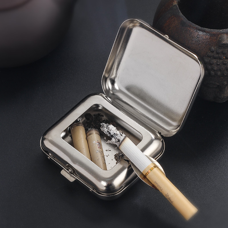 Prijenosna džepna pepeljara za auto, japanskog stila, metalna, mini, Cookbool