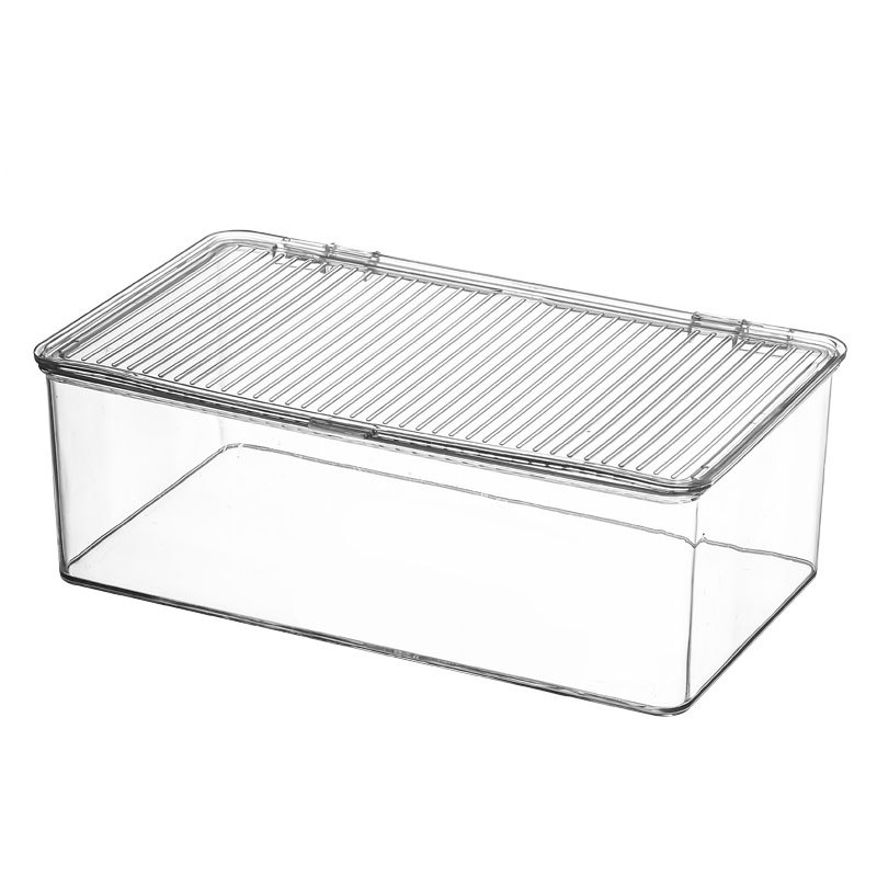 Prozirna PET kutija za čaj s poklopcem i brtvom, stackable stolni organizator