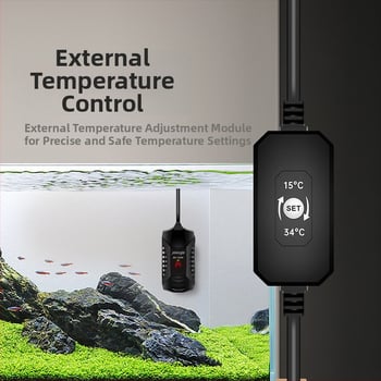 Akvarijná ohrievacia tyč pre želvy s konštantnou teplotou – vhodná pre nízku hladinu vody, 25–150W, plast, Jingye