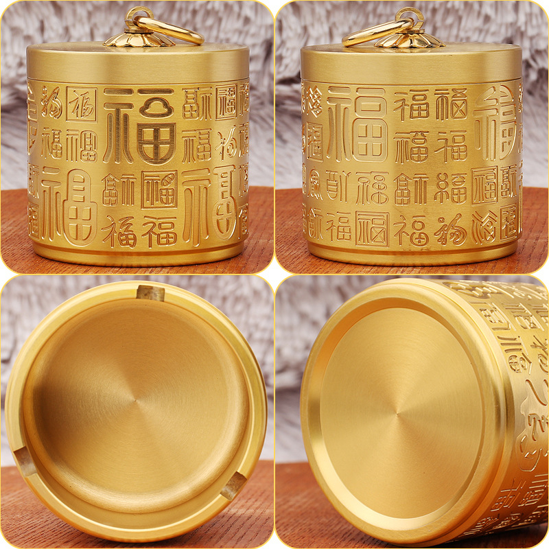 Kovový automobilový popolník s viečkom, Tang Min, čínske štýl