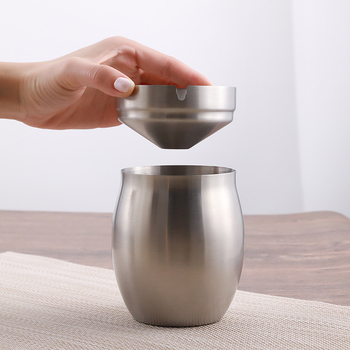 Pepeljara od nehrđajućeg čelika 304 — ponovno upotrebljiva, minimalistički dizajn, tisak logotipa, prilagodljivo