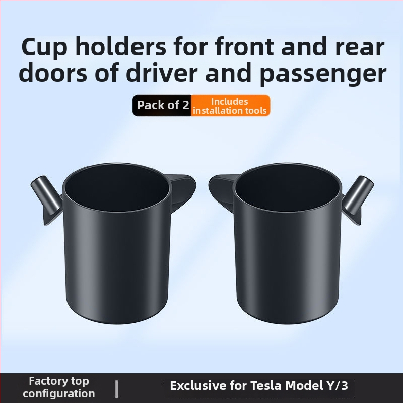 Tesla Model 3/Y Držiak pohára pri dverách – úložná skrinka rukoväť dverí – vnútorné príslušenstvo palubnej dosky