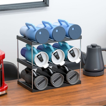 Stolový stojan na poháre a nápoje, viacúrovňový, z plastu, 2–4 úrovne, bez vŕtania, moderný minimalistický štýl