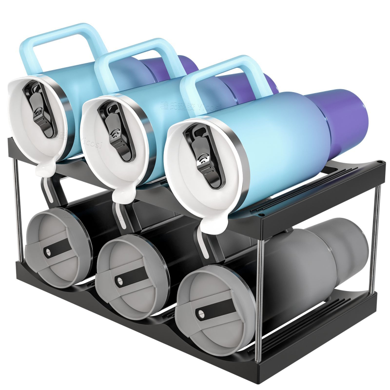 Stolový stojan na poháre a nápoje, viacúrovňový, z plastu, 2–4 úrovne, bez vŕtania, moderný minimalistický štýl