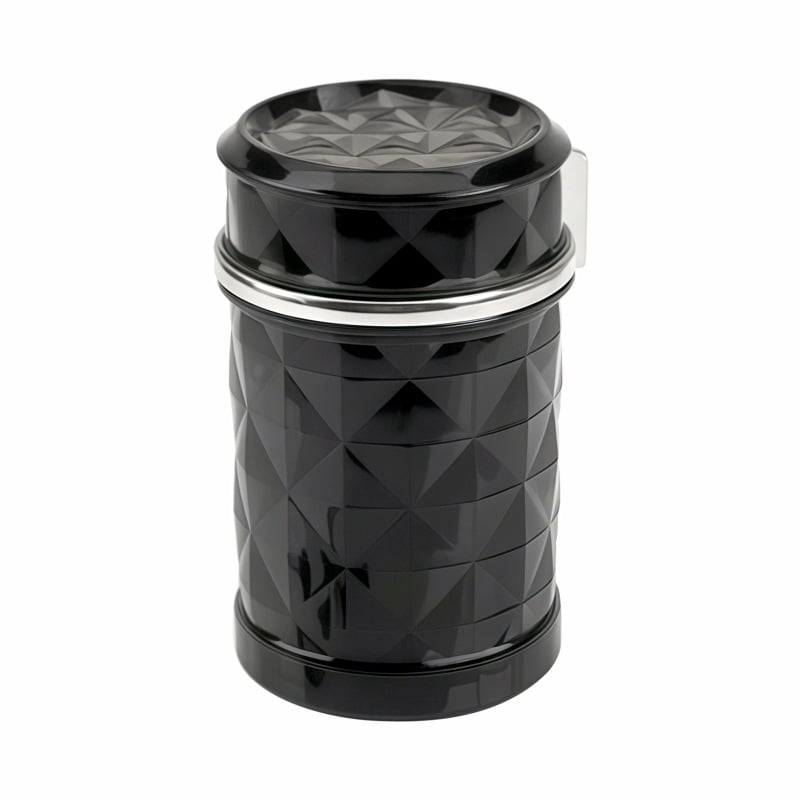 Automobilski pepejlara s LED svjetlom, visi na otvoru ventilacije, s poklopcem — Model HT012, plastika, 108 g