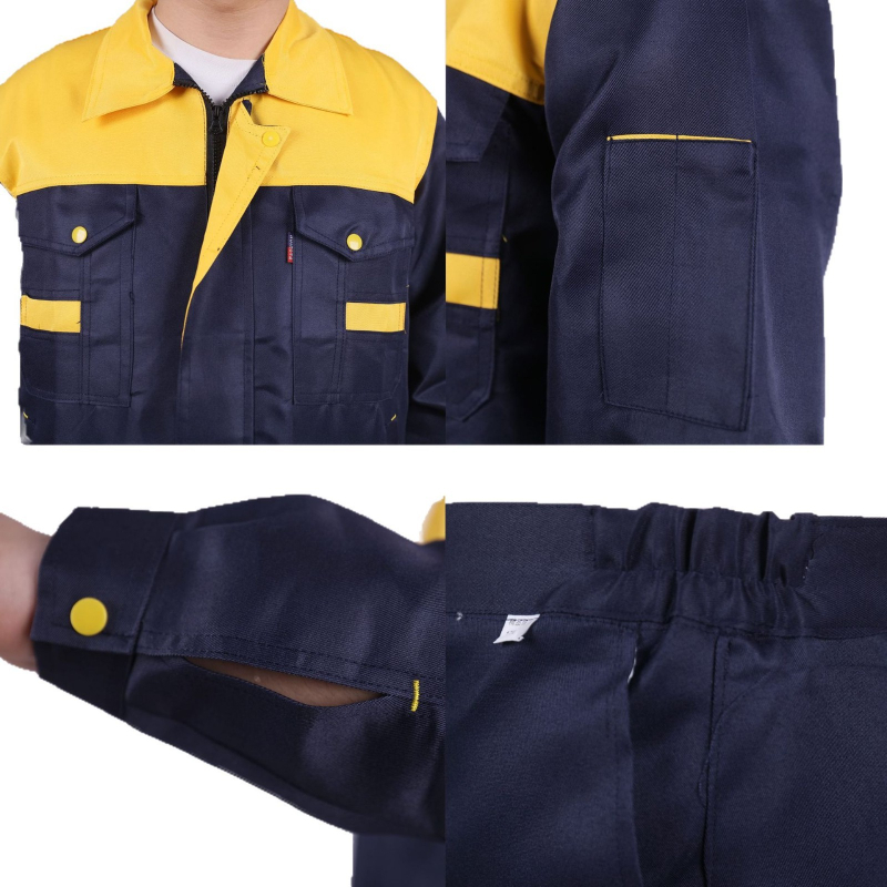 Ochranný súbor pre všetky ročné obdobia – pánske pracovné oblečenie na opravy áut, odolné voči opotrebeniu a špine, proti popáleninám, priedušné, rýchloschnúce, 100% polyester