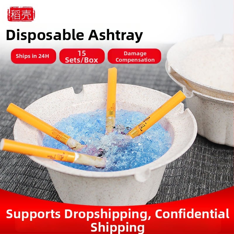 Jednorazový plastový popolník s dizajnom proti šíreniu popola; tlač loga; prispôsobiteľný; Daoying; 900 kusov v krabici; vhodné pre biliarne miestnosti, bary a auto použití.
