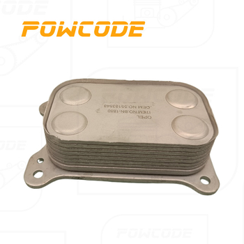 POWCODE Olejový chladič radiátor pre Fiat Opel 1.3D diesel motor (Motory: 199 A3.000, Z 13 DTH, 263 A2.000; Príslušné čísla: 55210824, 93192557, 55258602, 55213468)