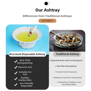 Jednorázový plastový popolník s dizajnom proti rozptylu popola, tlač loga k dispozícii, vlastné spracovanie