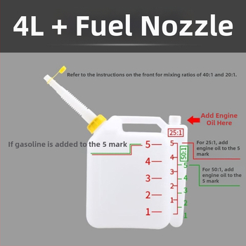 Zmiešavacia nádoba na olej pre dvojtaktné motory, s veľkou kapacitou, kompatibilná s reťazovou pílou, kosačkou a nožnicami na živý plot – Tianwang