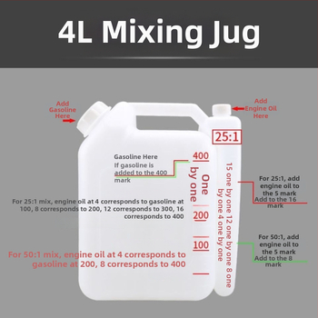 Zmiešavacia nádoba na olej pre dvojtaktné motory, s veľkou kapacitou, kompatibilná s reťazovou pílou, kosačkou a nožnicami na živý plot – Tianwang