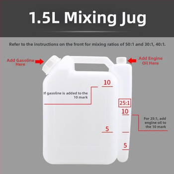 Zmiešavacia nádoba na olej pre dvojtaktné motory, s veľkou kapacitou, kompatibilná s reťazovou pílou, kosačkou a nožnicami na živý plot – Tianwang