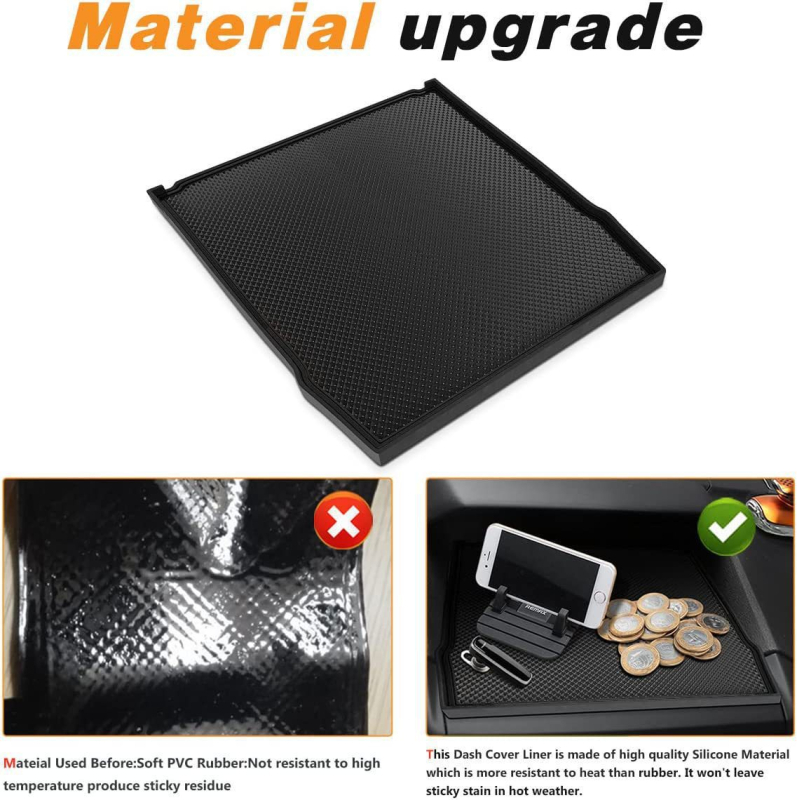 Silicone anti-slip mat za instrument ploču Subaru Crosstrek 2018-2023 i Impreza; materijal: silikon; model HL-158; prilagođena obrada: Da