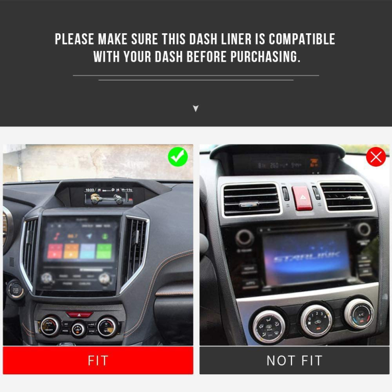 Silicone anti-slip mat za instrument ploču Subaru Crosstrek 2018-2023 i Impreza; materijal: silikon; model HL-158; prilagođena obrada: Da