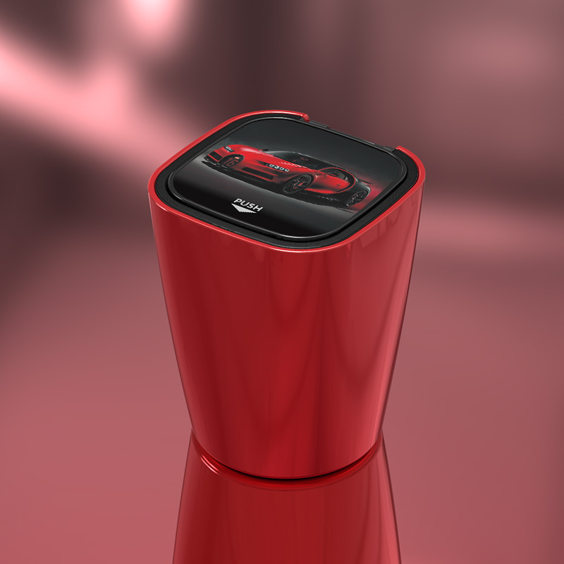 Unutarnji pepeljak za auto s LED svjetlom i kreativnom dvostrukom unutarnjom kutijom – ABS, BY-857