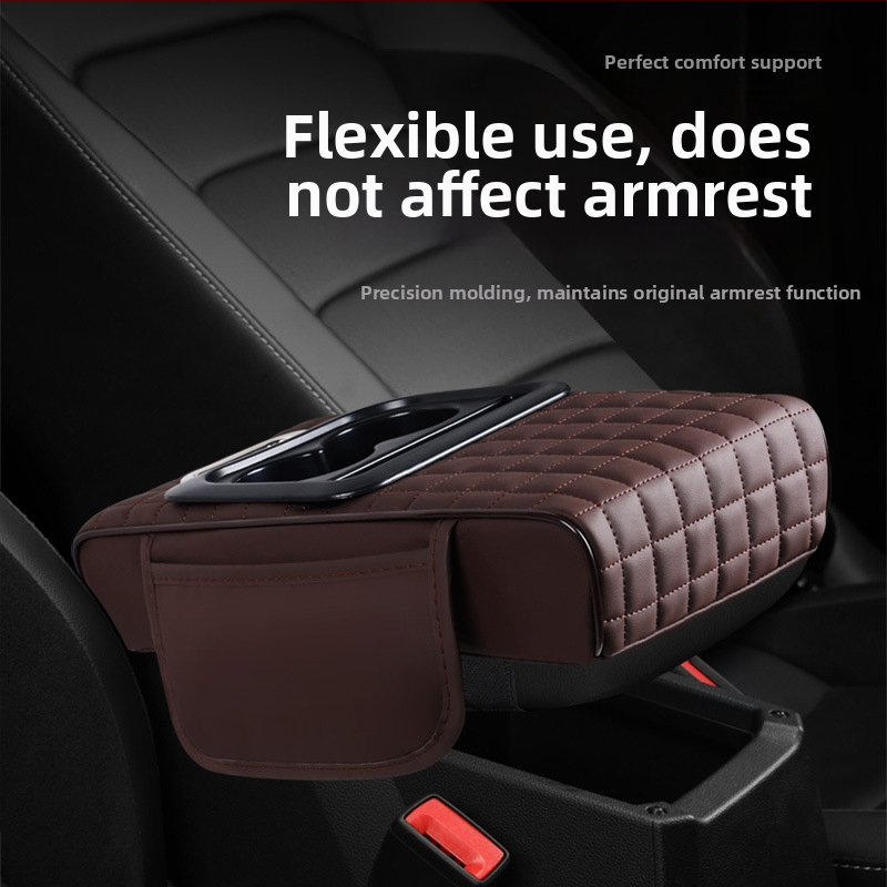 Kožená zdvíhacia podložka pod lakťu do auta s boxom na vreckovky – viacúčelový piatich v jednom; značka Aden gulf; pôvod Taizhou, Zhejiang; univerzálna kompatibilita