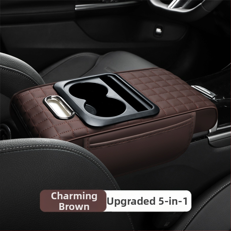 Ādas auto roku balsta palielināšanas spilvens ar salvetes kastīti — daudzfunkcionāls, pieci vienā; zīmols Aden gulf; izcelsme Taizhou, Zhejiang; universāla saderība