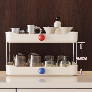 Stalak za čaše za stol, 3-razinski, plastični, s odvodom, moderni minimalistički stil, model 7593