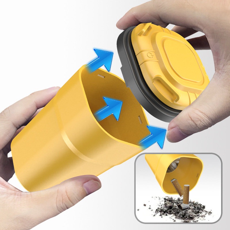 Auto pepeljara N19A s ugrađenom rasvjetom i poklopcem — Materijal: plastika, Težina: 200 g, Model: N19A, Univerzalna upotreba