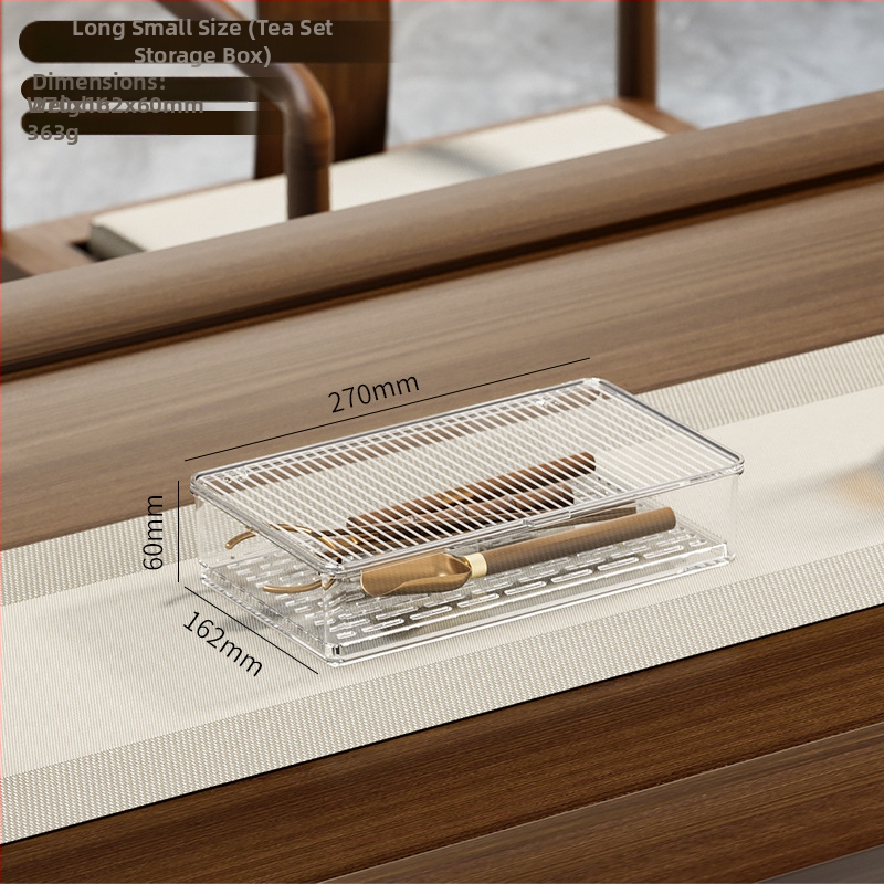 Škatuľka na skladovanie šálok na čaj so snímateľným vekom – prachotesný stolný organizér na čajovú súpravu, PET plast, viacúrovňové, kapacita 0.9-5.3 L