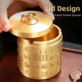 Popolník z mosadz s viečkom, štýl auta, stolová ozdoba, klasický a minimalistický