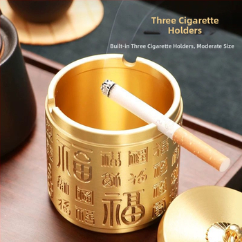 Popolník z mosadz s viečkom, štýl auta, stolová ozdoba, klasický a minimalistický