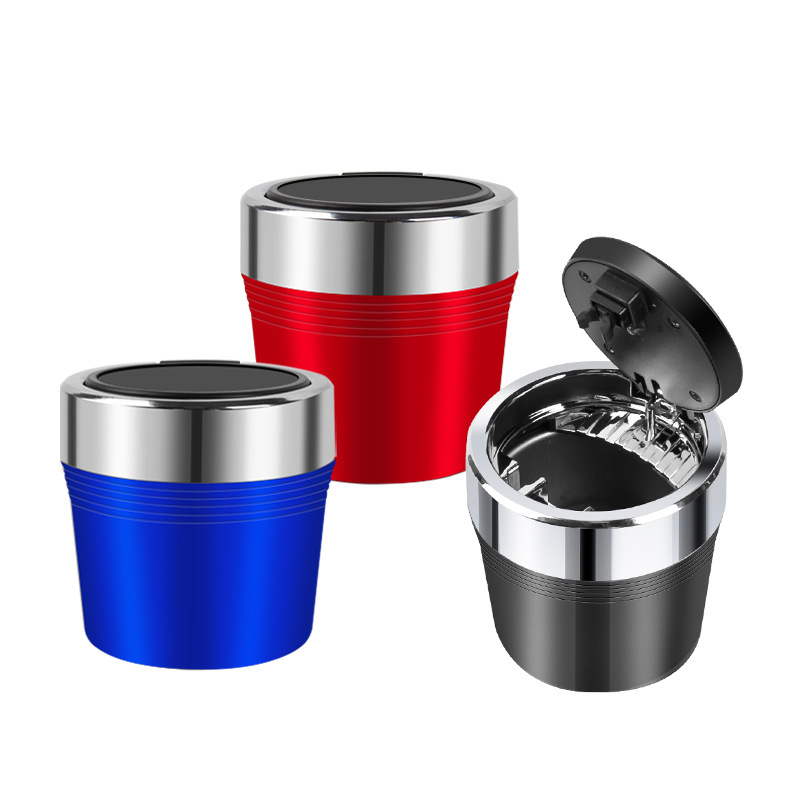 Auto pepeljara s metalnim unutarnjim dijelom, otvaranje jednim gumbom, LED svjetlo, model BY-1543