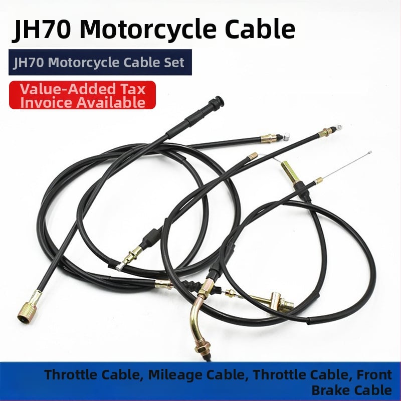 Set káblov pre motocykel Jialing JH70: spojkový kábel, kábel odometra, predný brzdový kábel, plynový kábel