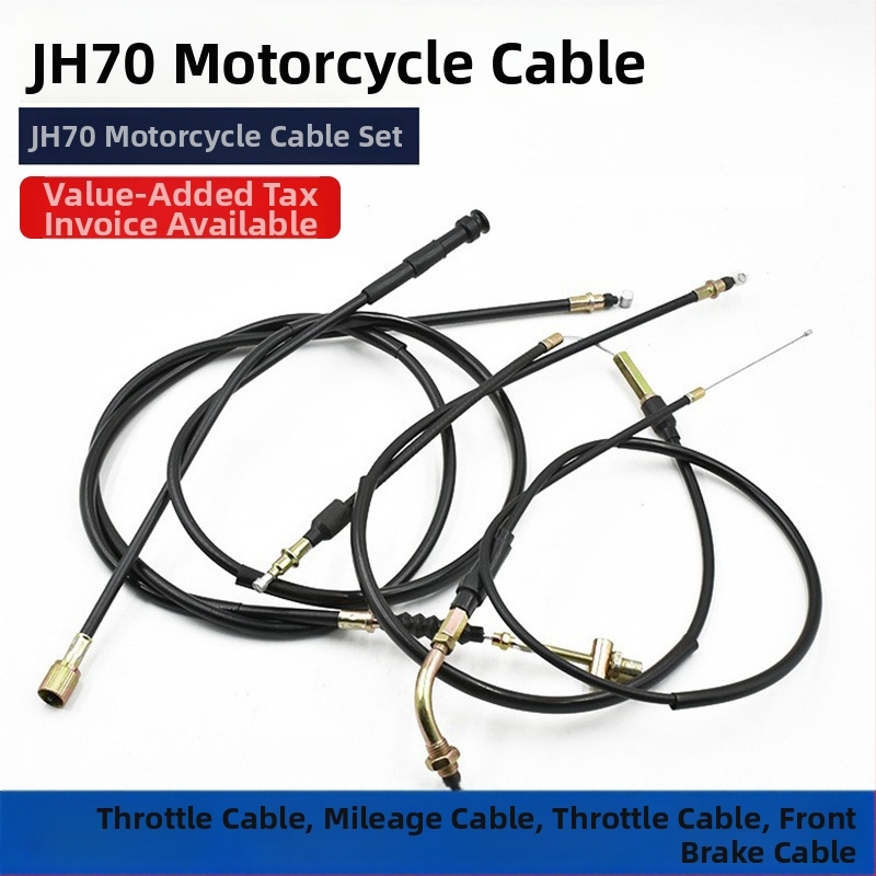 Set káblov pre motocykel Jialing JH70: spojkový kábel, kábel odometra, predný brzdový kábel, plynový kábel