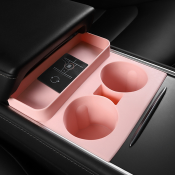 Silikónový obmedzovač držiaka pohárov pre Tesla Model Y/3 — sada tepelne odolných podložiek na uloženie