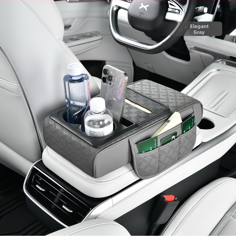 Ādas automašīnas centra rokas balsts papildu spilvens ar papīra salvetēm un krūzes turētāju, Modelis 51, Vispārēja saderība, Svars 500, Kods Rzh-51