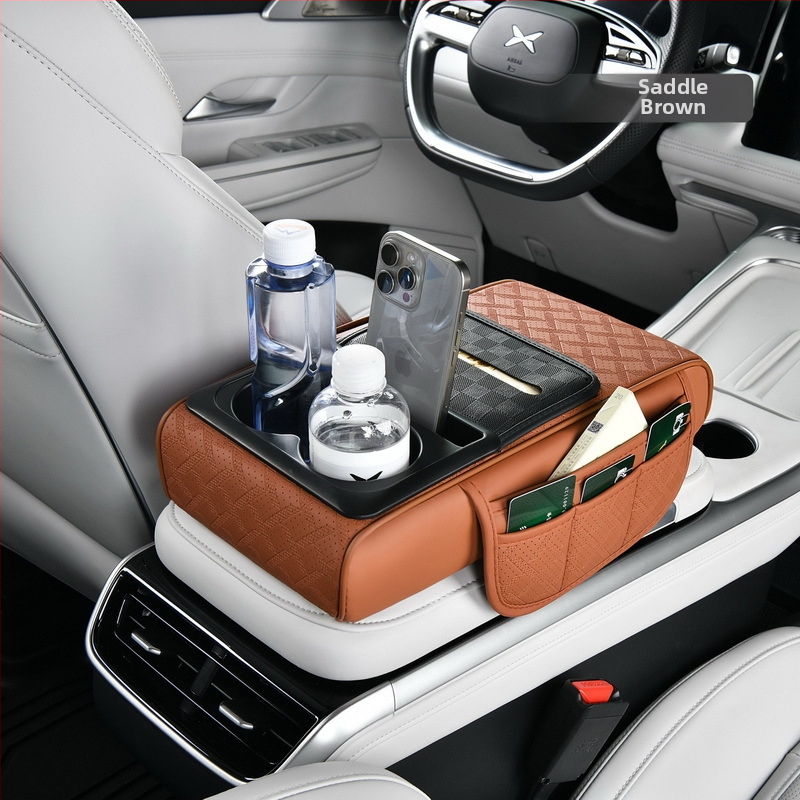 Ādas automašīnas centra rokas balsts papildu spilvens ar papīra salvetēm un krūzes turētāju, Modelis 51, Vispārēja saderība, Svars 500, Kods Rzh-51