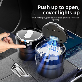 Auto popolník s LED nočným svetlom a zdvíhacím vekom, keramická vnútorná vložka, ohňovzdorný (Model Y17 • Značka: sanpai • Materiál: ABS s keramickou vložkou • Hmotnosť: 254 g • Výrobný proces: liatie)