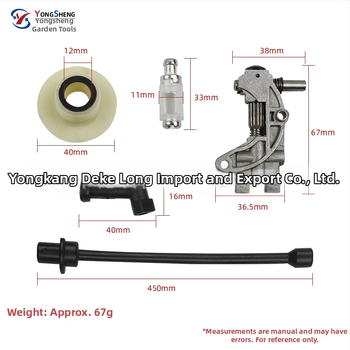 Sada dielov pre reťazovú pílu: olejová pumpa, turbínový olejovod, palivový vodič — 7 kusov, model 450052005800