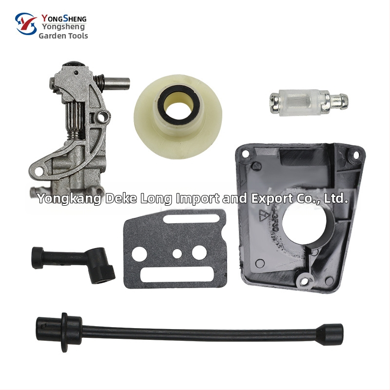 Sada dielov pre reťazovú pílu: olejová pumpa, turbínový olejovod, palivový vodič — 7 kusov, model 450052005800