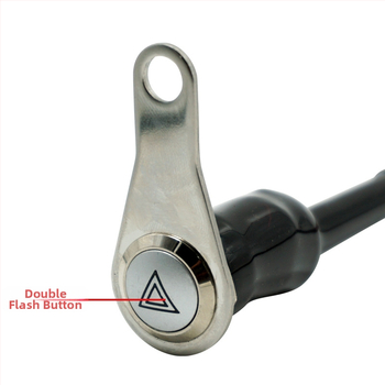 Motocyklový LED prepínač pre dvojité blikanie so samouzamykacím kovovým tlačidlom a kovovým montážnym držiakom KG-057A