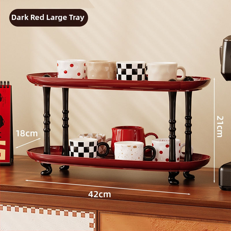 Dvije razine stolni organizator za čaše i grickalice – plastični, višestruka namjena