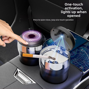 Auto popolník s keramickou vložkou, model Y26, materiál: ABS + keramická vložka, hmotnosť 265 g, LED nočné svetlo, atmosférické svetlo