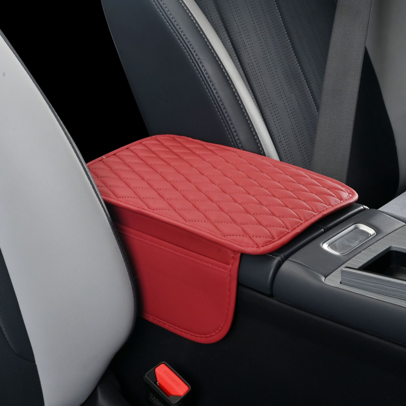 Ādas automašīnas centra roku balsts ar divām kabatām, izcelsme Zhejiang, vispārēja saderība, licencētas privātās preču zīmes: Jā