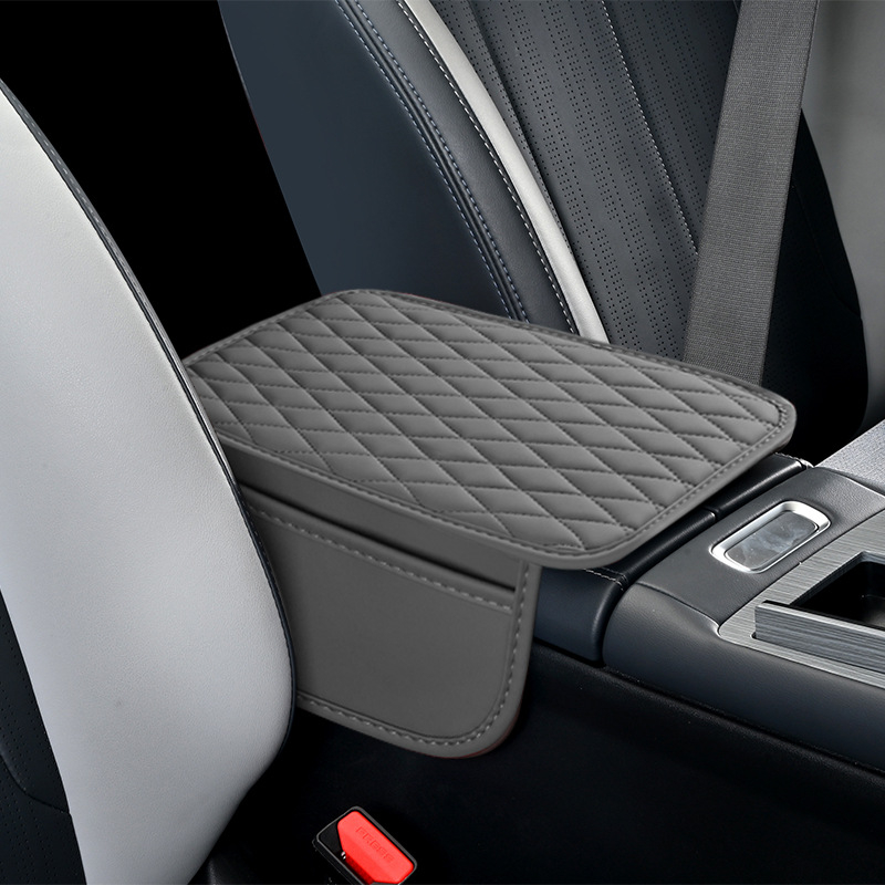 Ādas automašīnas centra roku balsts ar divām kabatām, izcelsme Zhejiang, vispārēja saderība, licencētas privātās preču zīmes: Jā