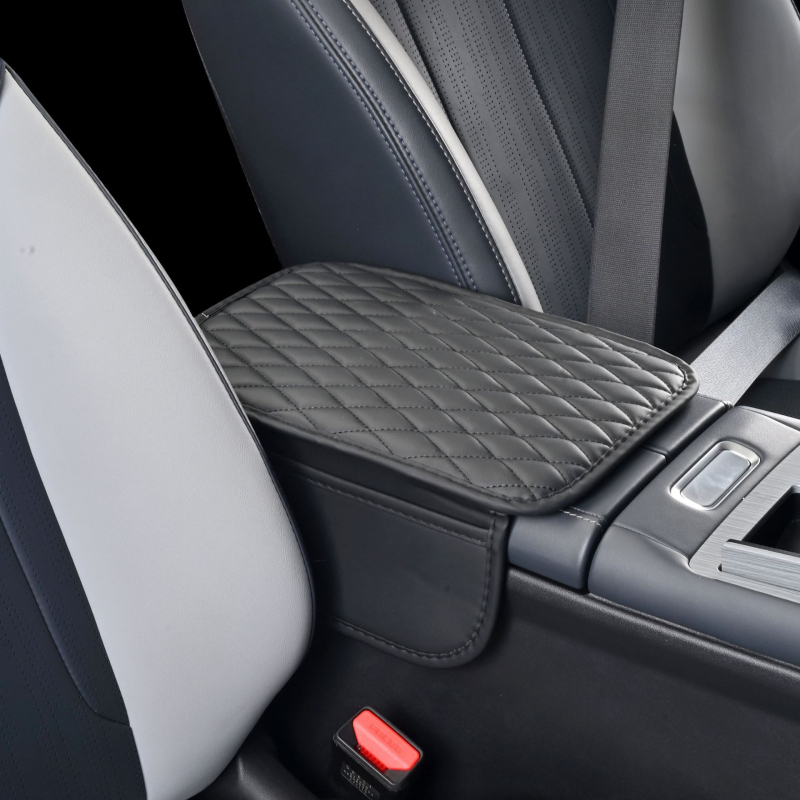 Ādas automašīnas centra roku balsts ar divām kabatām, izcelsme Zhejiang, vispārēja saderība, licencētas privātās preču zīmes: Jā