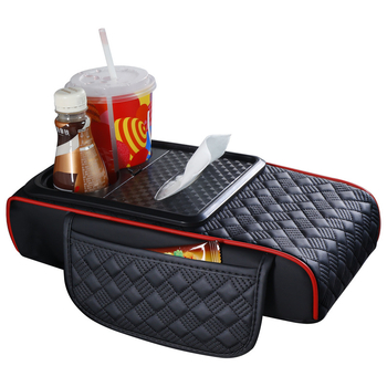 Ādas centrālās konsoles augšējā atbalsta paliktnis – universāla saderība, modelis 091313, atvieglo roku spriedzi, var uzglabāt telefonu un dzērienus