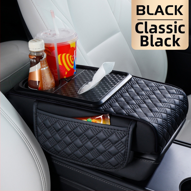 Ādas centrālās konsoles augšējā atbalsta paliktnis – universāla saderība, modelis 091313, atvieglo roku spriedzi, var uzglabāt telefonu un dzērienus