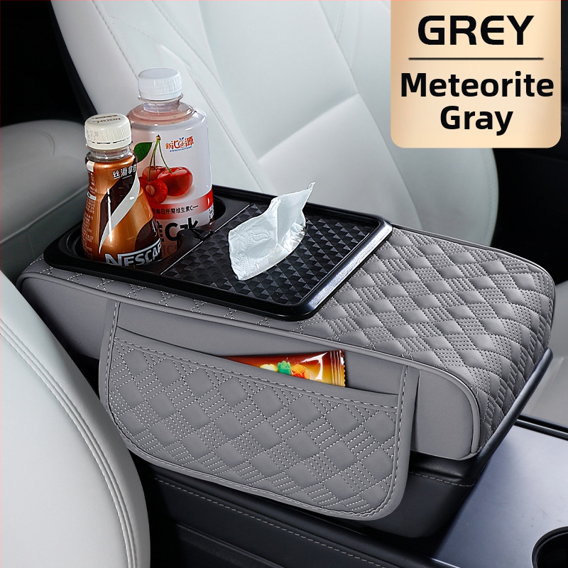 Ādas centrālās konsoles augšējā atbalsta paliktnis – universāla saderība, modelis 091313, atvieglo roku spriedzi, var uzglabāt telefonu un dzērienus