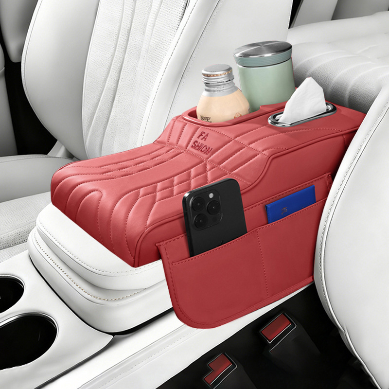 Ādas automašīnas krūzīšu turētājs un salvetēm uzglabāšanas organizētājs, universāla saderība, svars 450 g, pielāgošana pieejama