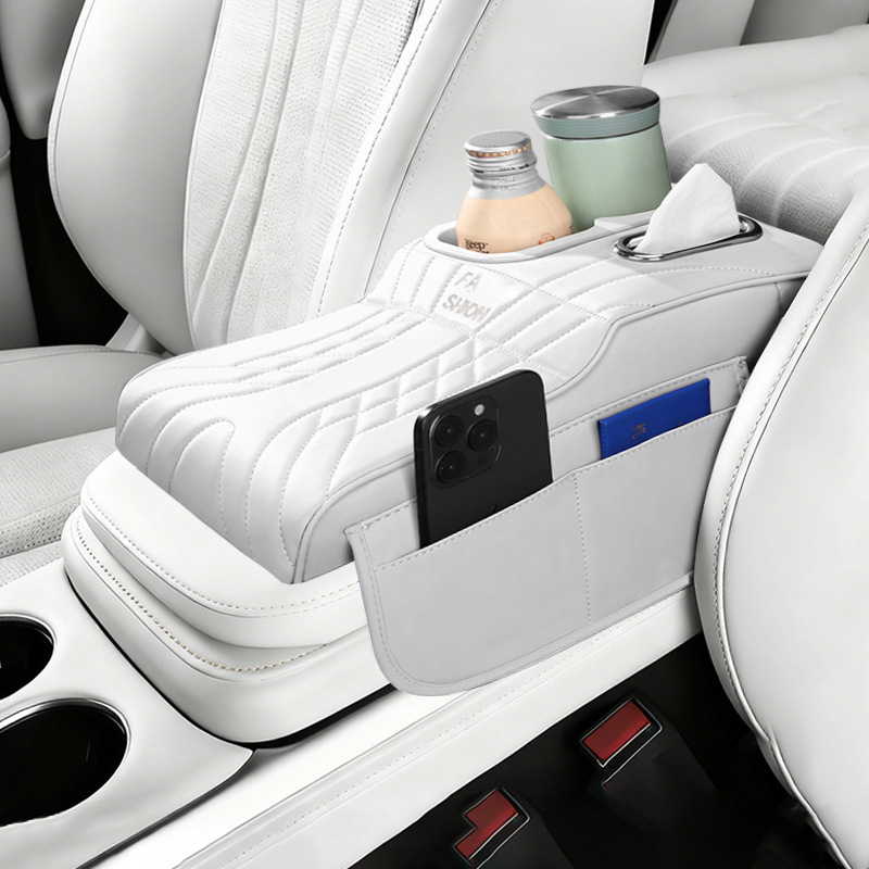 Ādas automašīnas krūzīšu turētājs un salvetēm uzglabāšanas organizētājs, universāla saderība, svars 450 g, pielāgošana pieejama