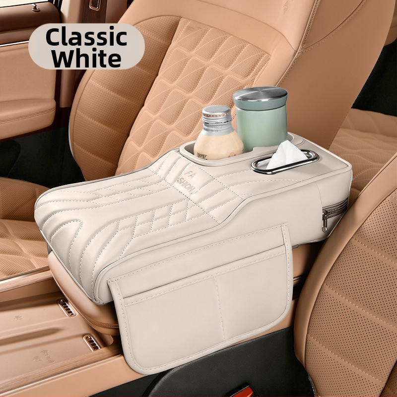 Ādas automašīnas krūzīšu turētājs un salvetēm uzglabāšanas organizētājs, universāla saderība, svars 450 g, pielāgošana pieejama