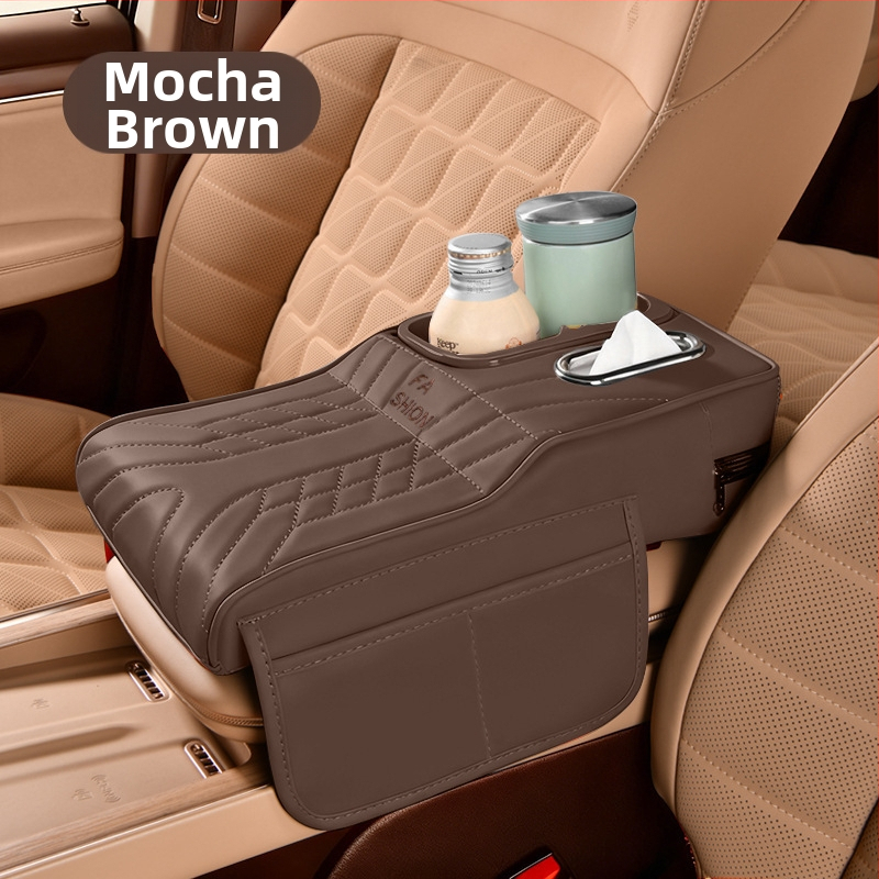 Ādas automašīnas krūzīšu turētājs un salvetēm uzglabāšanas organizētājs, universāla saderība, svars 450 g, pielāgošana pieejama