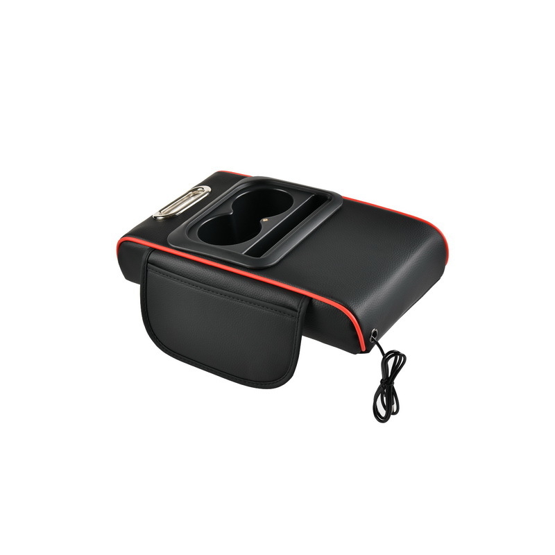 Daudzfunkcionāla automašīnas rokas balsta kaste ar paceltu zvaigžņu debesu augšdaļu, vienkāršota versija ar pudeles turētāju, salvetēm un telefona kabatu. Piemērots visiem transportlīdzekļu veidiem. Materiāls: āda; Modeļa numurs: Starry Sky Top Simplified 